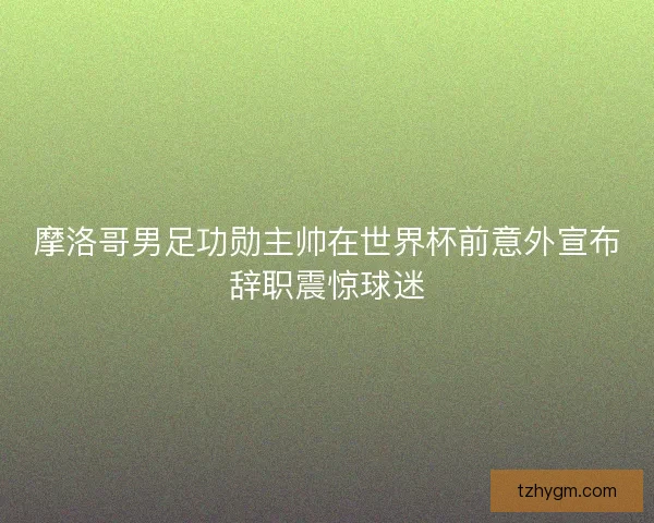 摩洛哥男足功勋主帅在世界杯前意外宣布辞职震惊球迷 摩洛哥男足功勋主帅在世界杯前意外宣布辞职震惊球迷