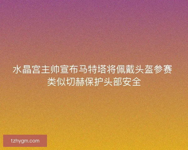 水晶宫主帅宣布马特塔将佩戴头盔参赛 类似切赫保护头部安全 水晶宫主帅宣布马特塔将佩戴头盔参赛 类似切赫保护头部安全